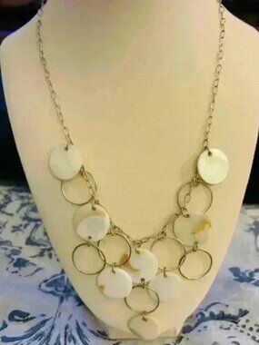 Shell and gold tone necklace